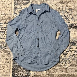 Abound Nordstrom Casual Denim Blue Button-Down Shirt Chambray 100% Cotton